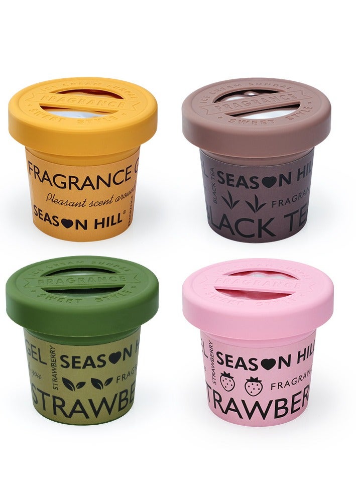 رِينْجِنْج عطر سيارة صلب طويل الأمد للمنازل والمركبات - رائحة طبيعية مقاومة للحرارة تدوم ٦ أشهر، نكهات الفواكه الاستوائية وأنواع الشاي الممتاز (فراولة/أناناس/شاي أخضر/شاي أسود) - Image 4