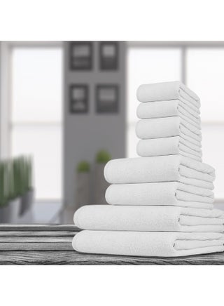 Bliss Casa Indigo 100% Cotton 8 Piece Towel Set - 600 GSM 2 Bath Towels, 2 Hand Towels, 4 Washcloths - Hotel Towels Super Absorbent and Soft Bathroom Towels, Ideal Hotels and Restaurants