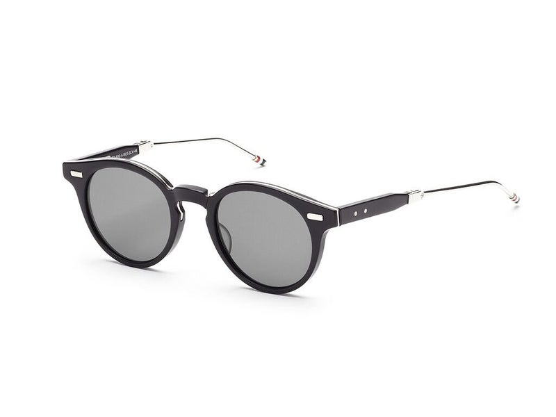 THOM BROWNE TB 806 ABLKSLV Matte BlackSilver w Dark GreyAR Sunglasses - Image 2