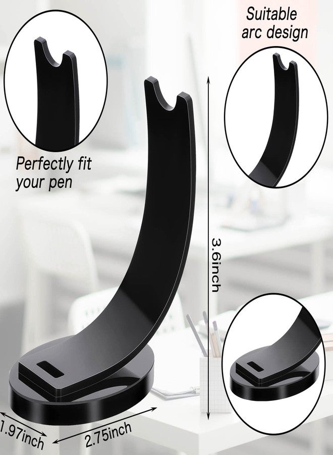 Spakon 2 Pieces Acrylic Pen Holder Display Stand Pencil Display Holder Fountain Pen Ballpoint Rack Desk Pencil Wand Showcase, Paintbrush Drying Rack for Home Office(Black) - Image 3