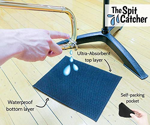 Brasstache The Original Spit Catcher by Brasstache - For Brass/Wind Instruments, Ultra-Absorbent and Leakproof, Multi-layered Cloth Pad to Empty Your Spit, Self-Packing…… (Single) - Image 2