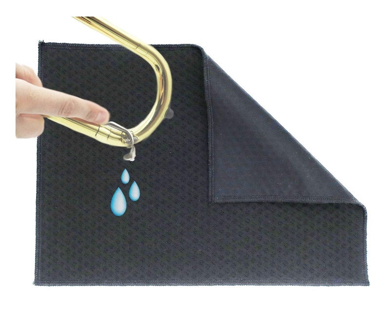 Brasstache The Original Spit Catcher by Brasstache - For Brass/Wind Instruments, Ultra-Absorbent and Leakproof, Multi-layered Cloth Pad to Empty Your Spit, Self-Packing…… (Single) - Image 1