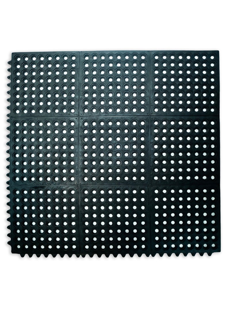terrain TerraTuf® Link Mat – Heavy-Duty Interlocking Rubber Flooring for Farms, Stables, Kitchens & Industrial Areas – Anti-Slip Base, Simple Clean & Install 36"x36"  - Image 1
