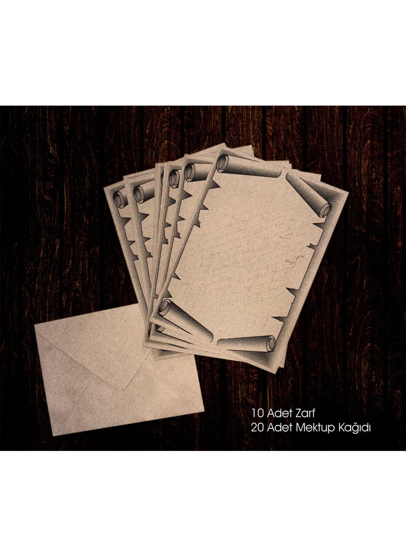 HSN Vintage Retro Letter Paper and Envelope Set 20 Pieces  - Image 1