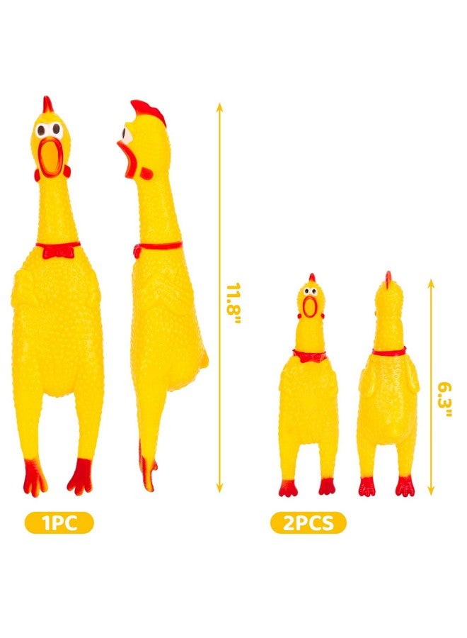 ألعاب دجاج مطاطية للكلاب من ماكبينكي، 3 قطع، ألعاب دجاج تصدر صريرًا، هدايا مبتكرة للمقالب، دجاج يصرخ لإحداث ضوضاء في يوم كذبة أبريل - Image 2