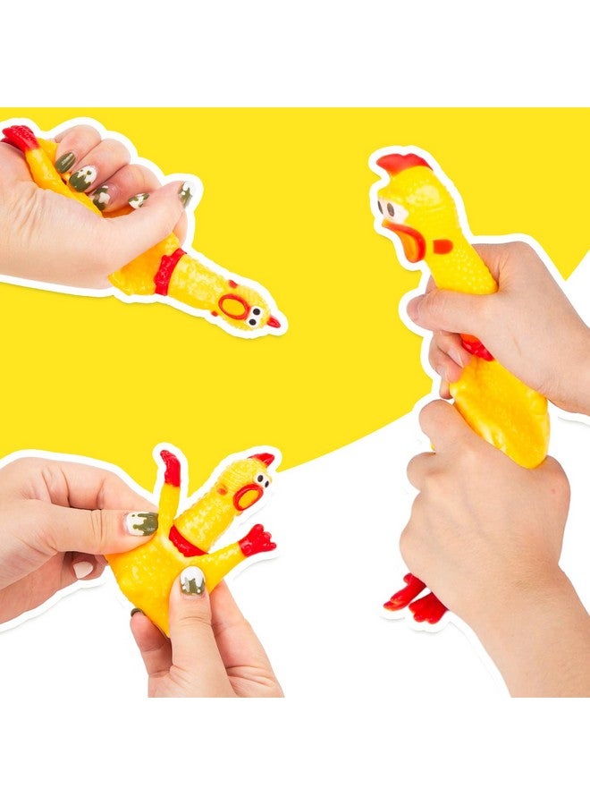 ألعاب دجاج مطاطية للكلاب من ماكبينكي، 3 قطع، ألعاب دجاج تصدر صريرًا، هدايا مبتكرة للمقالب، دجاج يصرخ لإحداث ضوضاء في يوم كذبة أبريل - Image 4