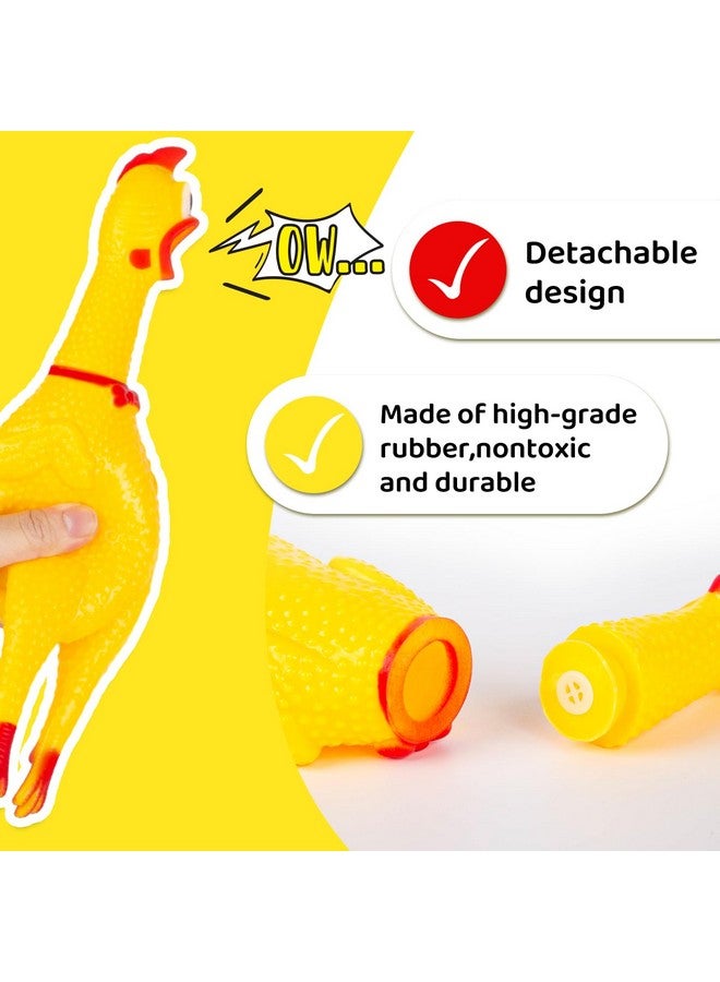 ألعاب دجاج مطاطية للكلاب من ماكبينكي، 3 قطع، ألعاب دجاج تصدر صريرًا، هدايا مبتكرة للمقالب، دجاج يصرخ لإحداث ضوضاء في يوم كذبة أبريل - Image 3