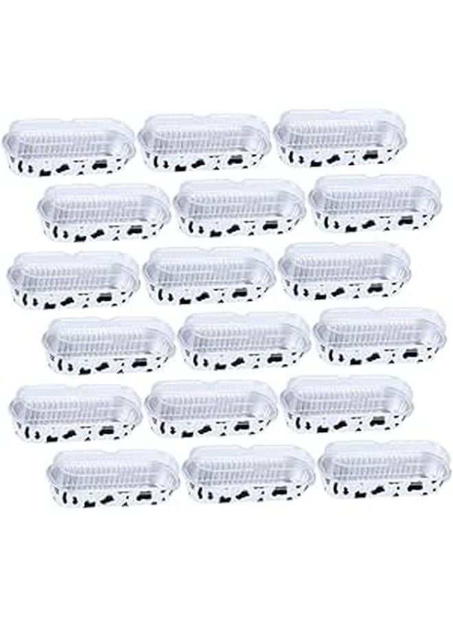 Disposable Aluminum Foil Loaf Pans with Lids 20 Pack Rectangular Baking Trays for Oven Air Fryer Food Storage - Image 1