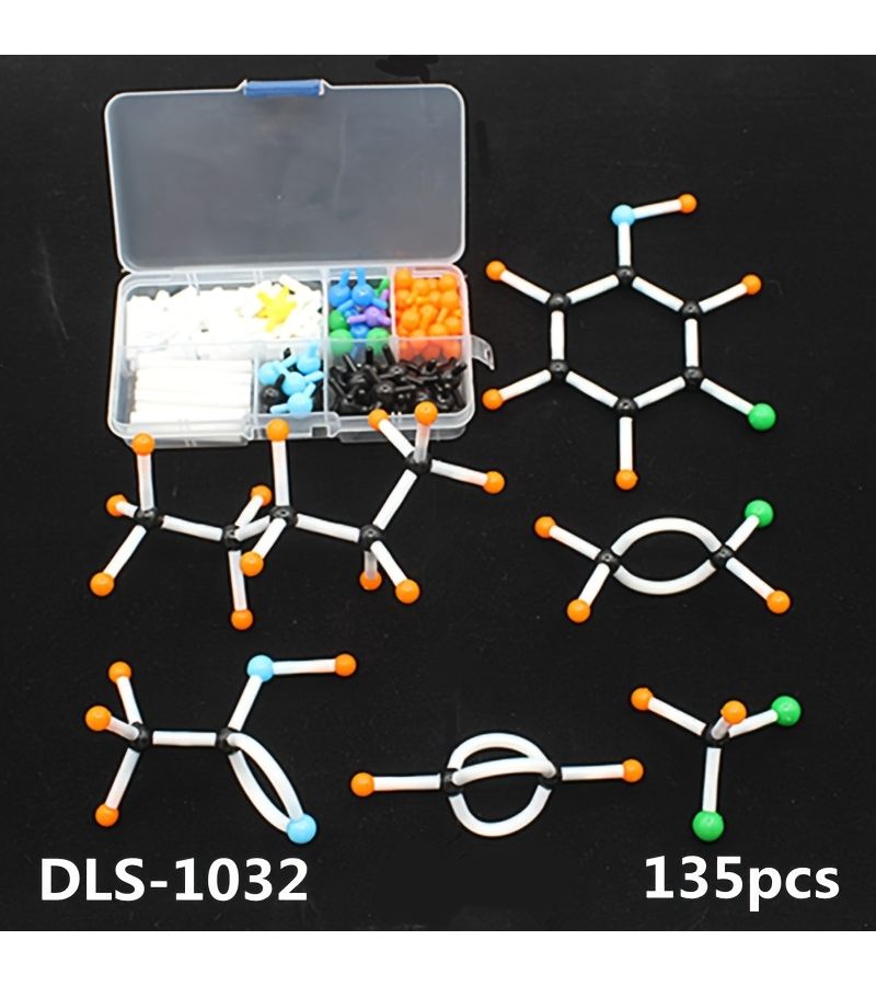 135 Pcs Molecular Model Set DLS 1032 Chemical Structure Models Ball Stick Series 9Mm 0.35 Inch For Beginner Learning - Image 1