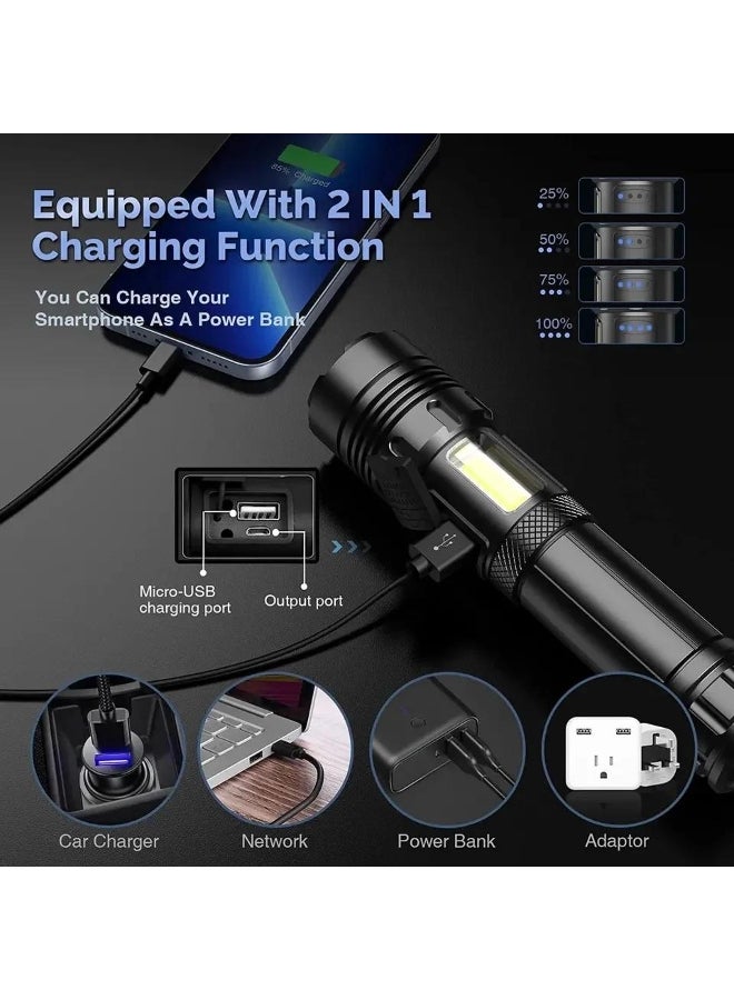 Super Ultra Powerful Flashlight Rechargeable Torch High Power Led Flashlight Camping Lantern Built in Battery - Image 5