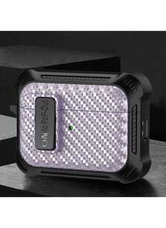 Case Cover For AirPods Pro 2 Alpha Carbon Fiber Wireless Bluetooth Earphone Protective Case Purple