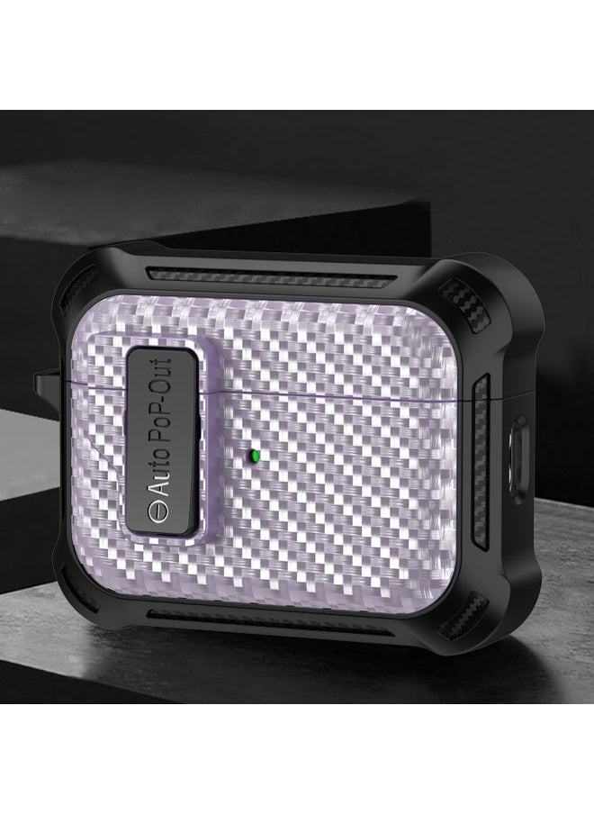 Generic - Case Cover For AirPods Pro 2 Alpha Carbon Fiber Wireless Bluetooth Earphone Protective Case Purple - Image 1