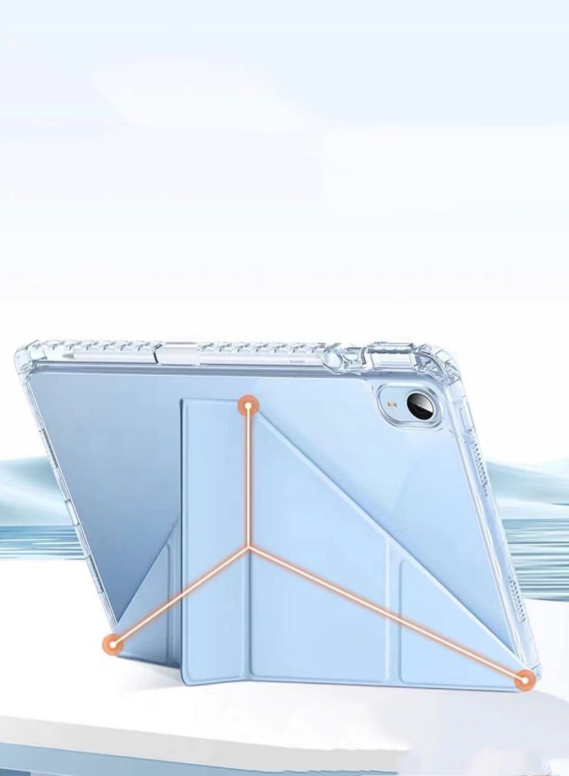 Case for iPad Air 6th 11 Inch (2024) / Ipad Air 4/5 10.9 Inch ，  Triple Fold Y-shaped Design With Multiple Angles, Leather Tablet Cover With Pen Slot, Automatic Wake-up/sleep, Blue - Image 3