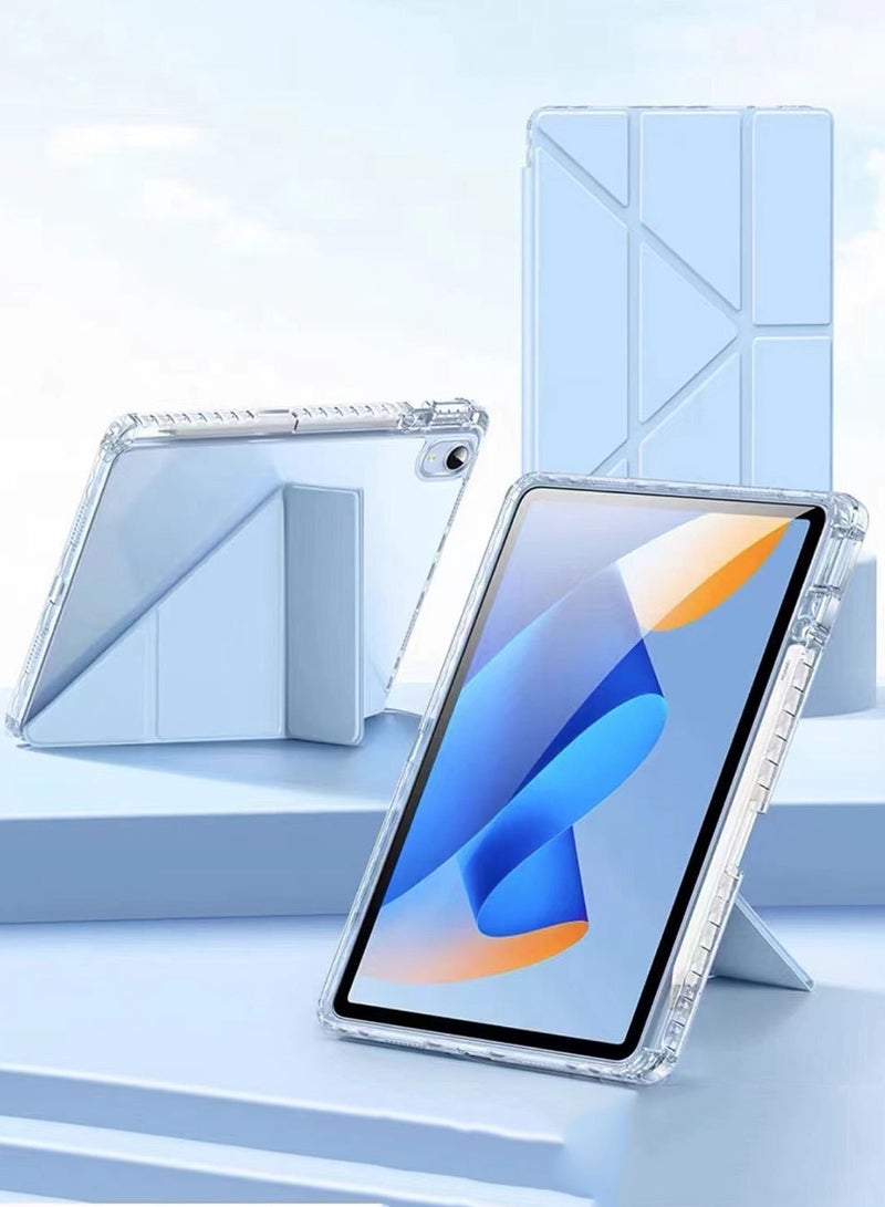 Case for iPad Air 6th 11 Inch (2024) / Ipad Air 4/5 10.9 Inch ，  Triple Fold Y-shaped Design With Multiple Angles, Leather Tablet Cover With Pen Slot, Automatic Wake-up/sleep, Blue - Image 5