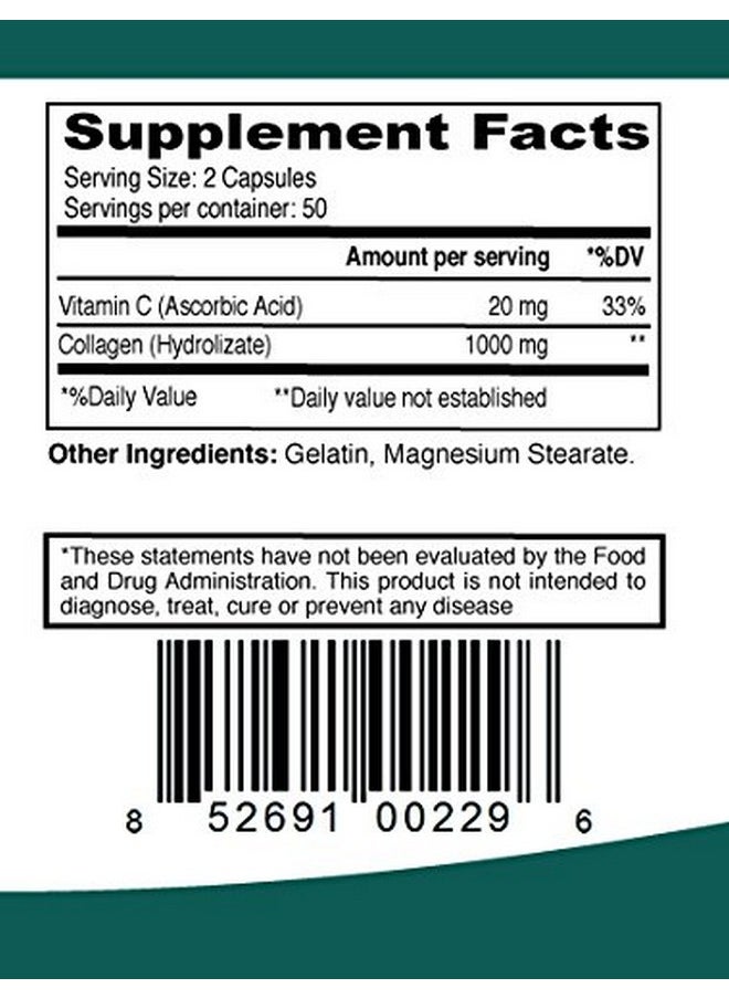 elp essential - Collagen + C Type Collagen Plus Vitamin C 100 Capsules 1000Mg - Image 1