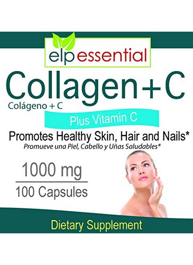 elp essential - Collagen + C Type Collagen Plus Vitamin C 100 Capsules 1000Mg - Image 1