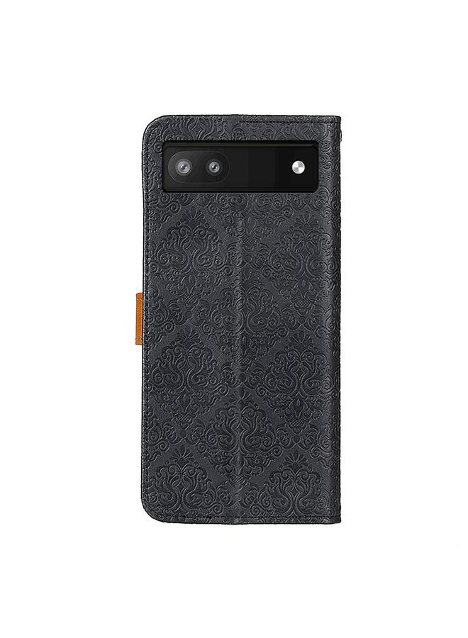 Green Tiger Case For Google Pixel 7a European Floral Embossed Copper Buckle Leather Phone Case - Image 3