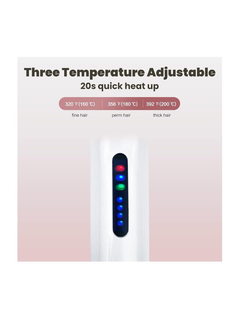 general Cordless Hair Straightener, Portable Hair Straightener, Travel Hair Straightener Iron, Small Curling Iron with USB Rechargeable, Hair Anti-Scald 3-Level Adjust Temp, Travel Size (White) - Image 3