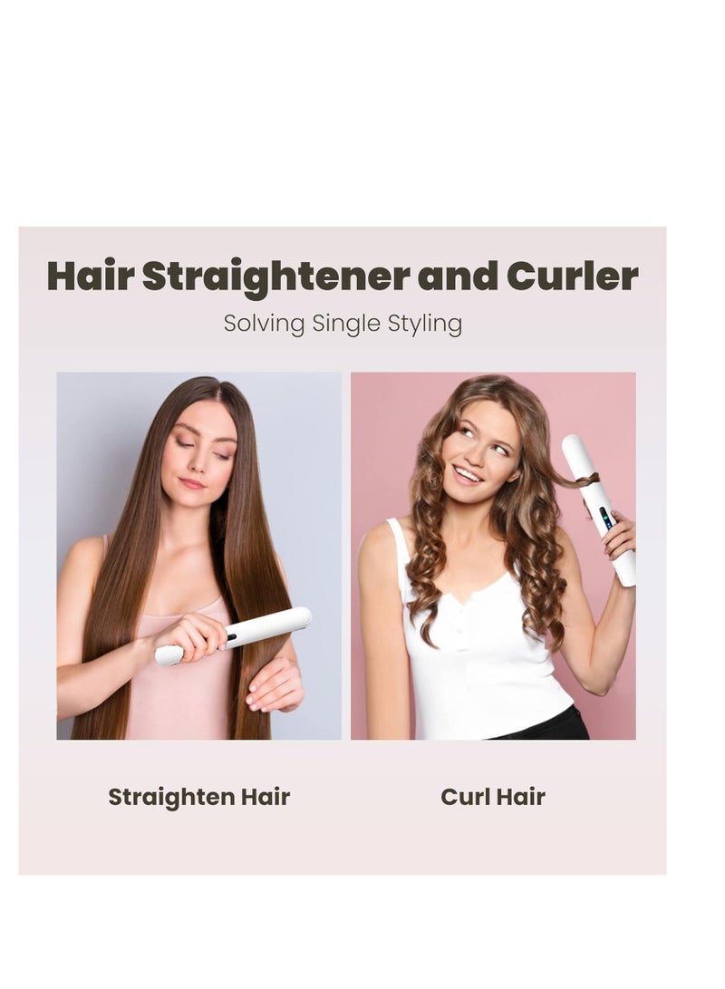 general Cordless Hair Straightener, Portable Hair Straightener, Travel Hair Straightener Iron, Small Curling Iron with USB Rechargeable, Hair Anti-Scald 3-Level Adjust Temp, Travel Size (White) - Image 5