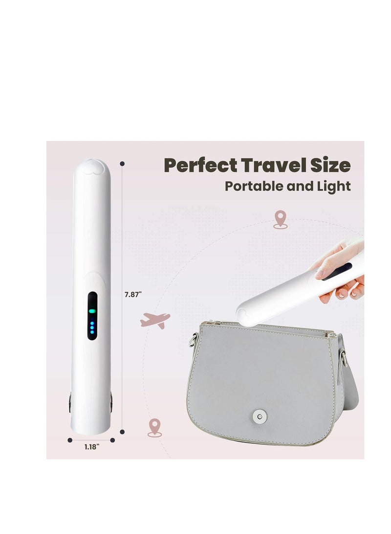 general Cordless Hair Straightener, Portable Hair Straightener, Travel Hair Straightener Iron, Small Curling Iron with USB Rechargeable, Hair Anti-Scald 3-Level Adjust Temp, Travel Size (White) - Image 2