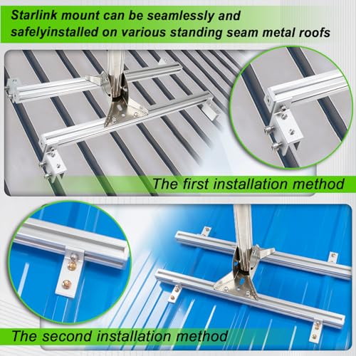 Ybervont Adjustable Stainless Steel Starlink Gen 3 Roof Mount for Standing Seam Metal Roof, 0-30 Adapter - Image 5