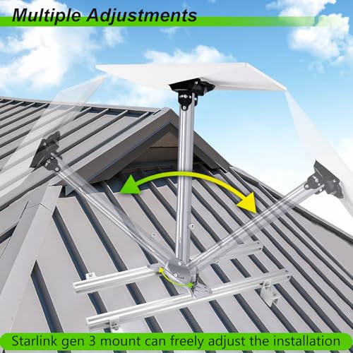 Ybervont Adjustable Stainless Steel Starlink Gen 3 Roof Mount for Standing Seam Metal Roof, 0-30 Adapter - Image 3
