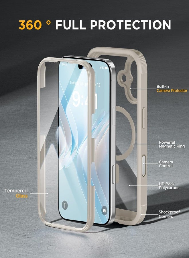 Miracase for iPhone 17 Case 6.3'', Full-Body Military Grade Drop Protection Outdoor Phone case with Built-in Glass Screen &Camera Control,Easy Installation,No Gap,Compatible with MagSafe, Gray - Image 2