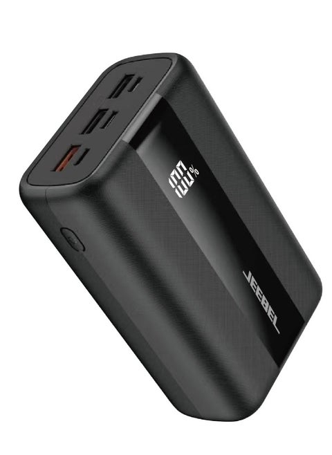 Power Bank 30000mAh supports fast charging with two USB-A ports and USB-C port for charging with LED digital display