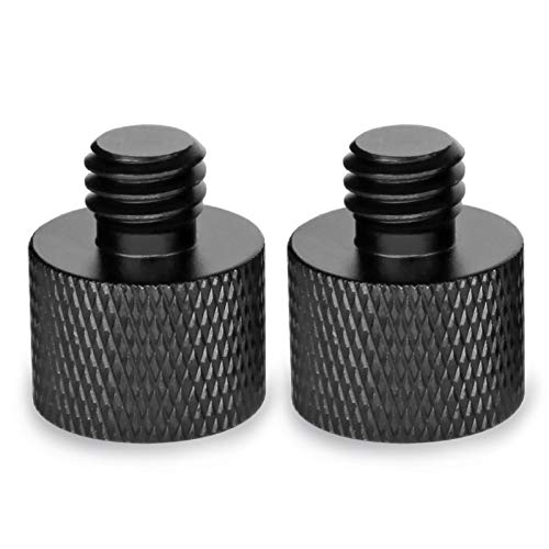 Frgyee Mic Stand Adapter 5/8 Female to 3/8 Male Screw Adapter Thread for Microphone Stand Mount to Camera Tripod Adapter 2 Pack - Image 1