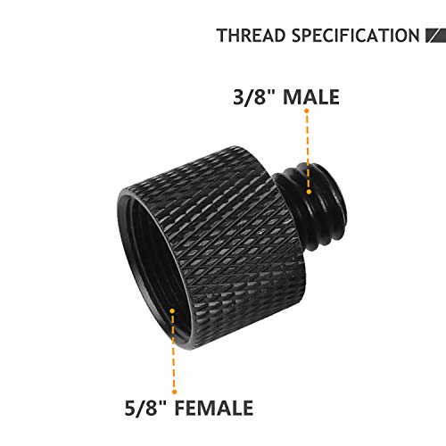 Frgyee Mic Stand Adapter 5/8 Female to 3/8 Male Screw Adapter Thread for Microphone Stand Mount to Camera Tripod Adapter 2 Pack - Image 2