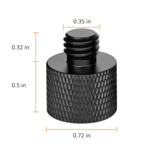 Frgyee Mic Stand Adapter 5/8 Female to 3/8 Male Screw Adapter Thread for Microphone Stand Mount to Camera Tripod Adapter 2 Pack - Image 3