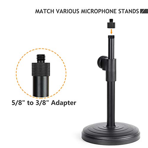 Frgyee Mic Stand Adapter 5/8 Female to 3/8 Male Screw Adapter Thread for Microphone Stand Mount to Camera Tripod Adapter 2 Pack - Image 4