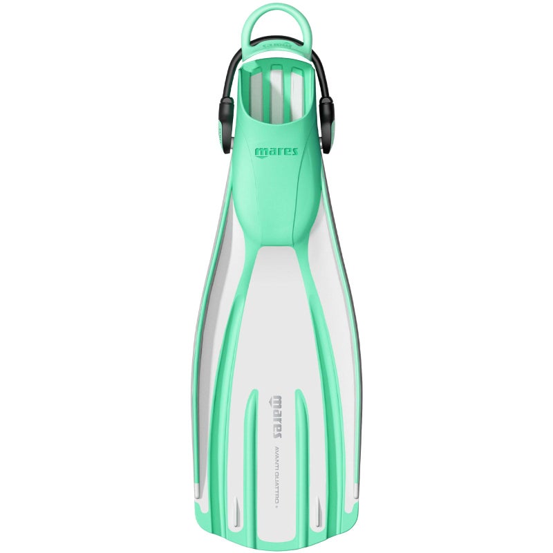 Mares Unisex Adults Avanti Quattro Diving Fins Durable Efficient Versatile OpenHeel Scuba Fins with FourChannel Design Bungee Strap Aqua XSmall - Image 2