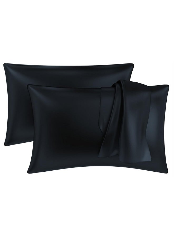 MY ARMOR Premium Satin Pillow Covers for Hair and Skin for Women, 18" x 28" Silk Pillow Cases (Pack of 2) - Black - pzsku/Z4C6883AC4FADF56A49E3Z/45/_/1736571316/dee0adb6-9525-4437-aa97-454726e4c5fd