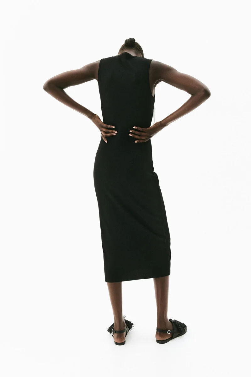 H&M Ribbed lacing-detail dress