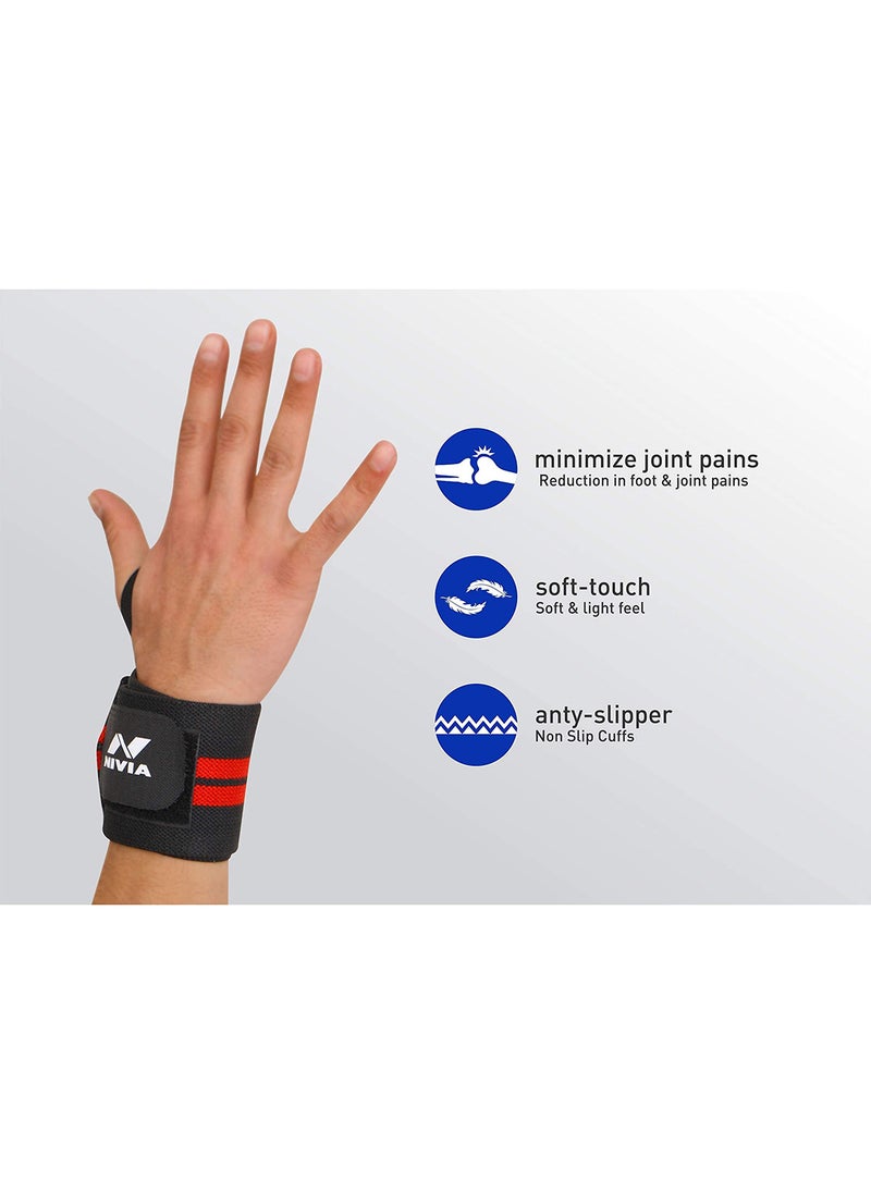 Nivia - Weight Lifting Wrist Support with Thumb Loop Strap for Gym- Made of Velcro and Elastic Band for Men & Women - Image 1