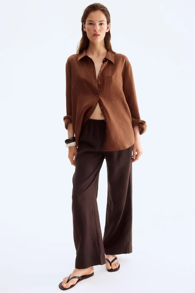 H&M Linen drawstring trousers