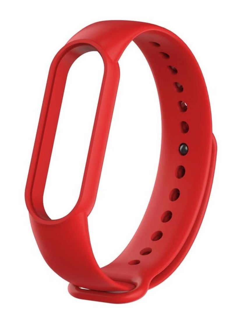HEXABEX Band Strap for Mi Band 5 and Mi Band 6 Wristband Soft Silicone Strap (Pack of 5) (Pink Sand- Blue-Red-brown-clear)  - Image 3