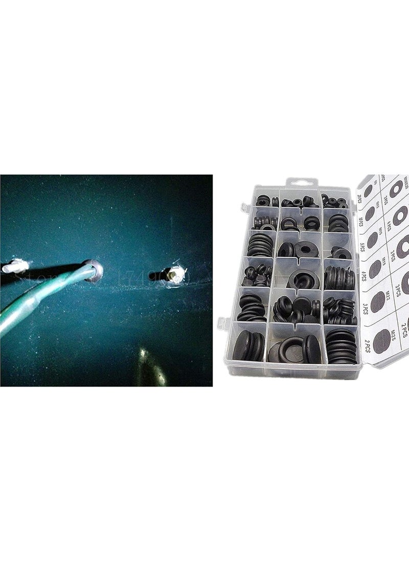 DIY Crafts DIY Crafts CTDIYHI43952 125pcBoxs Black Ring Rubber Grommet Firewall Hole Plug Assortment Electrical Wire Sealing Gasket Kit for  - Image 2