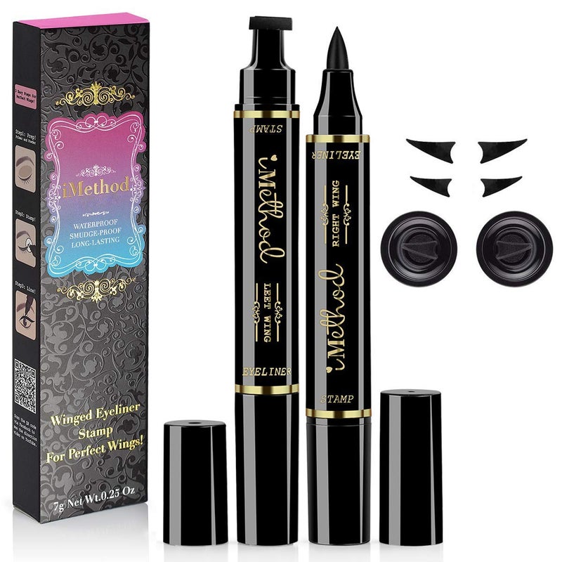 iMethod Eyeliner Stamp 2 Pens Winged Eyeliner Stamp, Perfect Wing Cat Eye Stamp, Long Lasting Liquid Eye Liner, Waterproof & Smudgeproof Makeup - Image 1