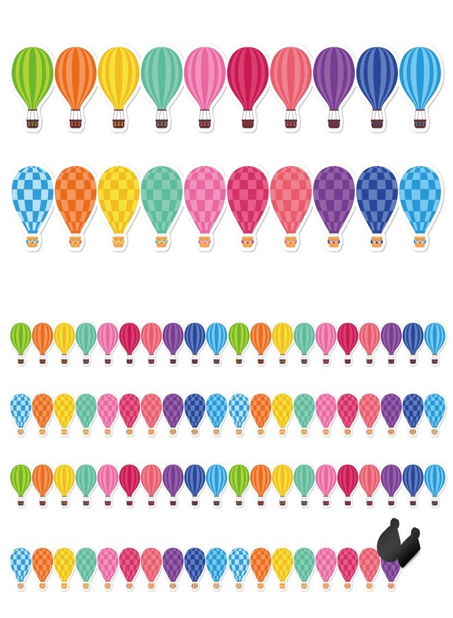 CPicdn 24Pcs Back to School Magnetic Borders for Classroom Whiteboard, Hot Air Balloon Magnetic Bulletin Board Border Strips Chalkboard Trims for Teachers Parents DIY School Office Decoration Supplies - Image 1