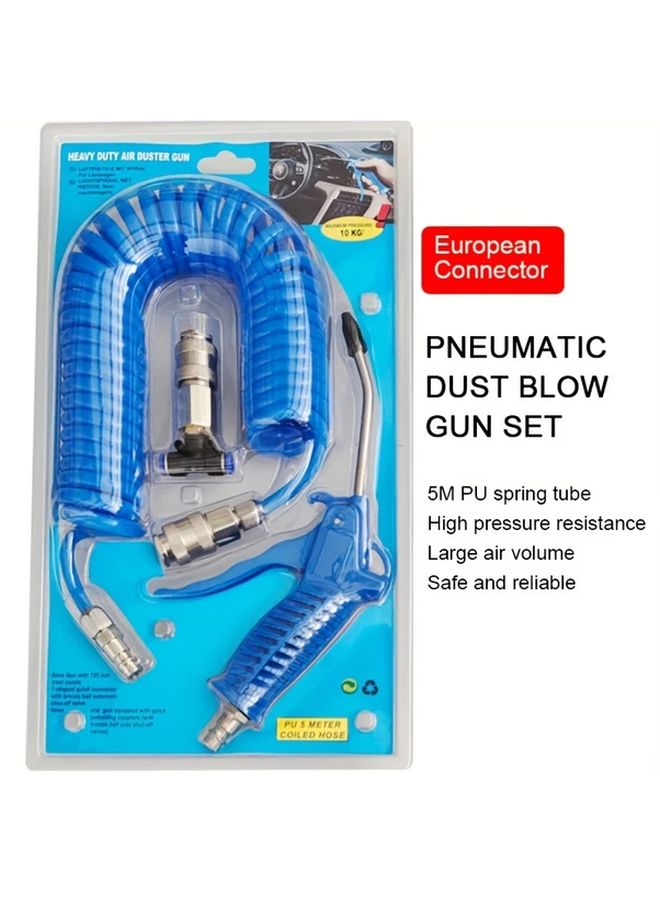 5x8mm Japanese Connector Coiled Air Hose Duster Blow Gun Set High Pressure Pneumatic Dust Blower - Image 2