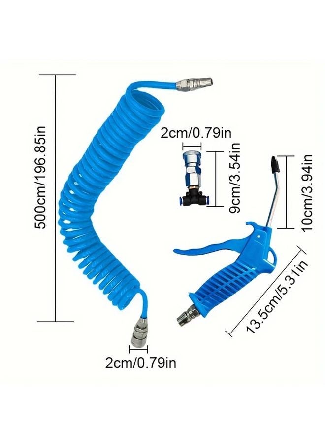 5x8mm Japanese Connector Coiled Air Hose Duster Blow Gun Set High Pressure Pneumatic Dust Blower - Image 5