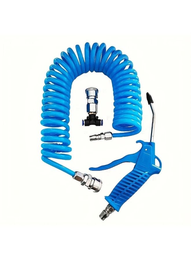 5x8mm Japanese Connector Coiled Air Hose Duster Blow Gun Set High Pressure Pneumatic Dust Blower - Image 1