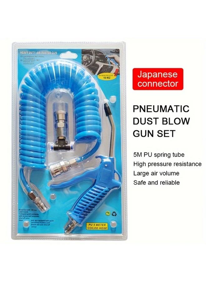 5x8mm Japanese Connector Coiled Air Hose Duster Blow Gun Set High Pressure Pneumatic Dust Blower - Image 3