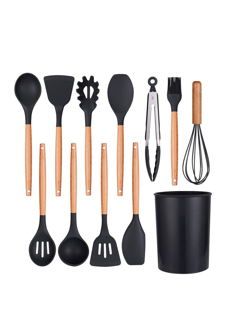 12-Piece Non-Stick Silicone Cooking Utensils Set Multicolor - Image 1