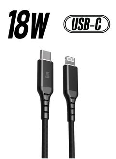 FITIT FITIT Charging/ Data Premium braided Cable with USB Type C 3.0 to Lightning Connector( MFI Certified), Black  - Image 1