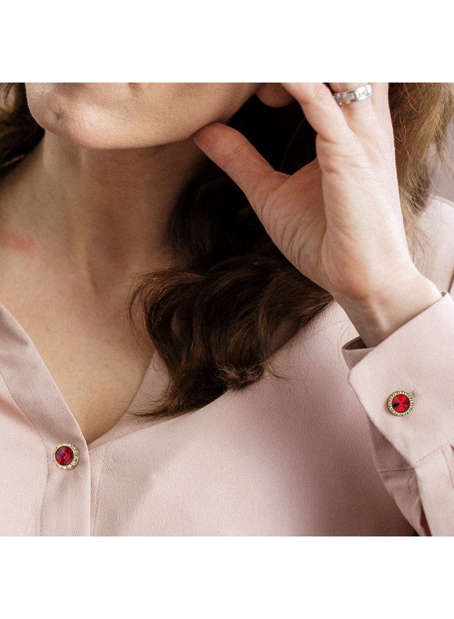 HAWSON Birthstone Button Cover Cufflinks For Men,Shiny 18K Gold Tone Dress Shirt And Tux Shirt Accessories,Birthday Christmas Wedding Gifts - Image 3