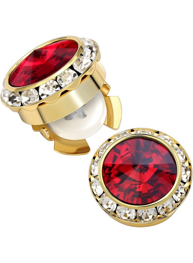 HAWSON Birthstone Button Cover Cufflinks For Men,Shiny 18K Gold Tone Dress Shirt And Tux Shirt Accessories,Birthday Christmas Wedding Gifts - Image 1