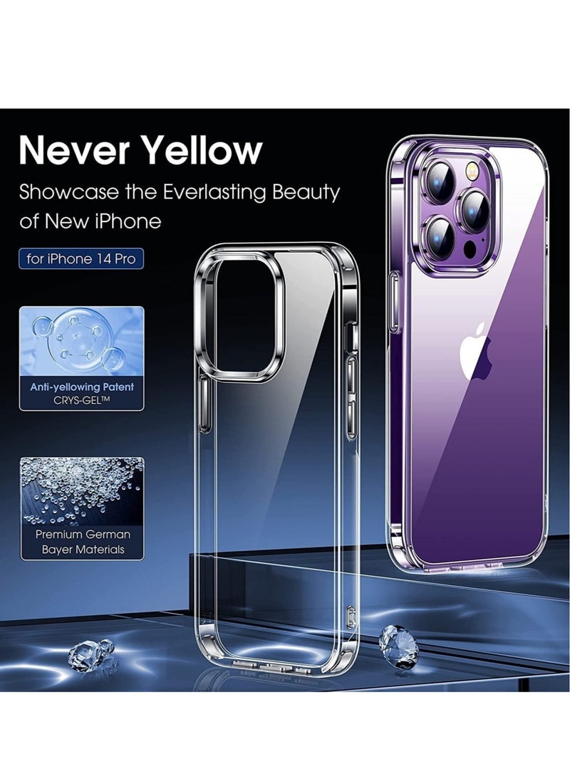 إلترازون Clear Transparent iPhone 14 Pro (2022) Anti-Yellowing Military,Ultra-Thin,Shock Absorption Anti-Scratch Back Cover - Image 4